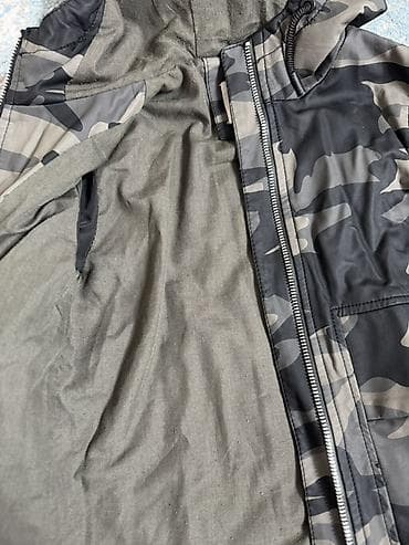 Платья: Детская парка с капюшоном, камуфляжная расцветка (серо‑черный хаки) — 3