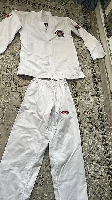 свободные штаны: Кимоно (добок) для тхэквондо/боевых искусств, белое, комплект: - — 1