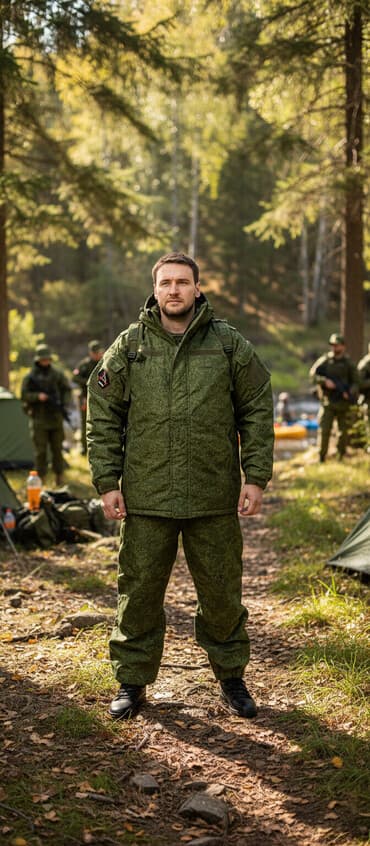 прокат национальных костюмов для детей: Тактический камуфляжный костюм (куртка + брюки) 52-54 размеры — 1