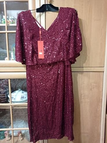 Вечернее платье, Коктейльное, С рукавами, С пайетками, XS, XL, 2XL
