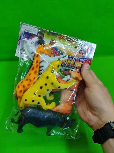 игруши: Животные дикие резиновые игрушки🐅 Комплектация товара: тигр, зебра — 3