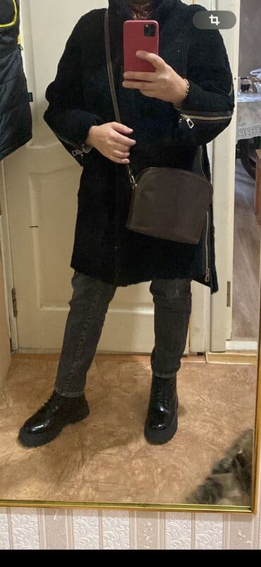 временная: Дубленка, Италия, По колено, Оверсайз, M, L — 9