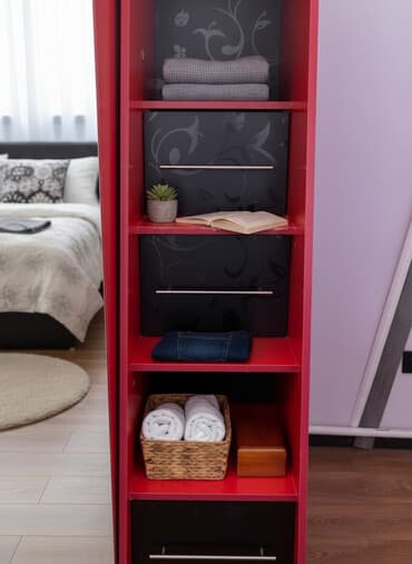 пенал шкаф купить: Шифоньер, Прямой, цвет - Красный — 1