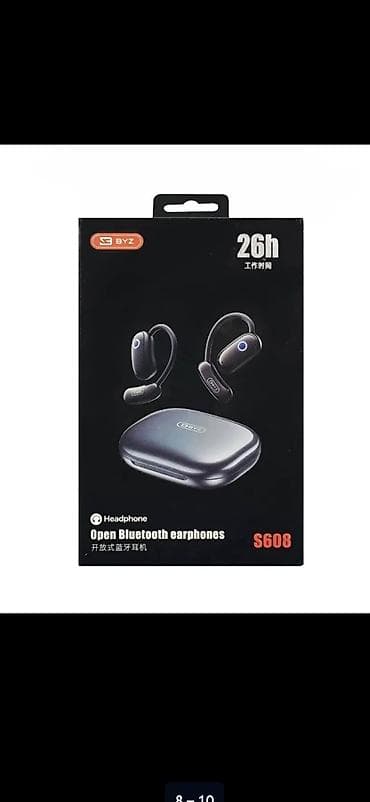 BYZ S608 — открытые Bluetooth-наушники с заушным креплением и зарядным
