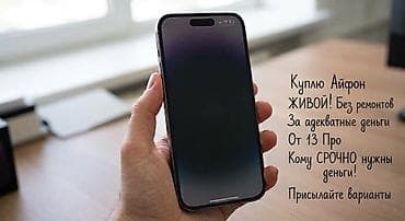 Куплю живой айфон желательно без ремонта экрана от 13про за адекватные