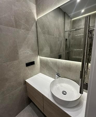 Плиточные работы под ключ для ванных комнат и санузлов - Облицовка