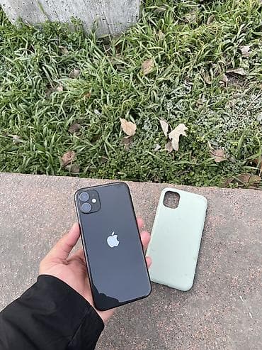 iphon xs max: IPhone 11, Б/у, 64 ГБ, Jet Black, Защитное стекло, Чехол, 72 % — 1