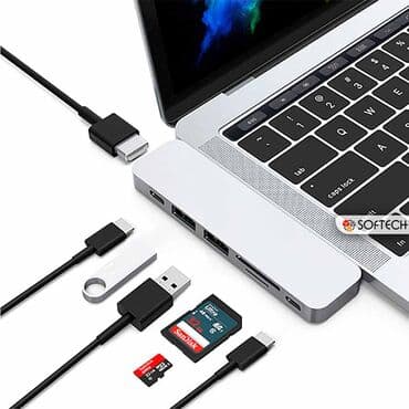 ноутбук dns: USB‑C хаб-адаптер для ноутбуков (форм‑фактор для MacBook с двумя — 1