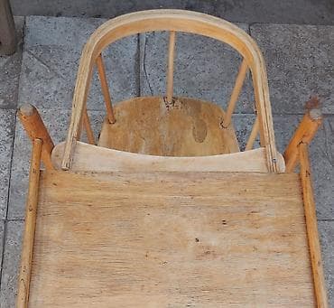 sofa bed: Детская деревянная кроватка классического типа + раскладной стульчик - — 7