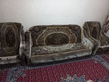 Отургучтар, табуреттер: Продаю раскладной диван с местом для хранения в хорошем состоянии +2 — 1