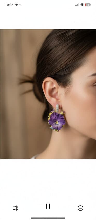 украшения изделия ручной работы: Серебряные серьги, Камни Сваровски, Женские — 1