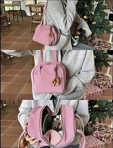 Сумки: Классическая сумка, Корея, Материал: Искусственная кожа, Подкладка из мягкого материала, Регулируемый ремень, Съёмный ремень, Женские, Новый — 8