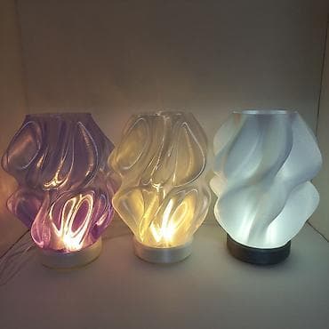 Освещение: Настольные дизайнерские светильники с абажуром «волна» Ночник с тремя — 2