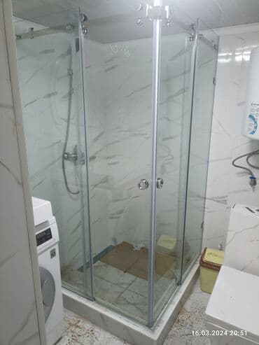 установка стеклянной перегородки в душе цена: На заказ Цельностеклянная перегородка, Для офиса, Бесплатный замер, Бесплатная доставка, Бесплатная установка — 5