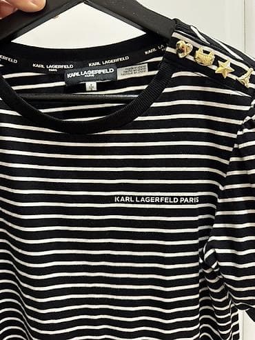Футболка, Классическая модель, Karl Lagerfeld, Трикотаж, Б/у, S, M, L