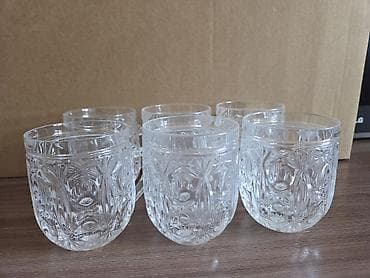 хрустал: Набор из 6 хрустальных бокалов с рельефным узором. - Материал — 1