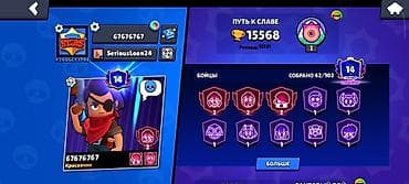 продаю аккаунт бравл старс: Игровой аккаунт Brawl Stars - Трофеи: 15 568 (рекорд 15 591) - — 1
