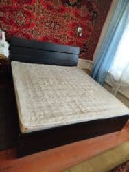 б у мебель в караколе: Двуспальная кровать, Б/у, С матрасом, длина - 220 см — 2