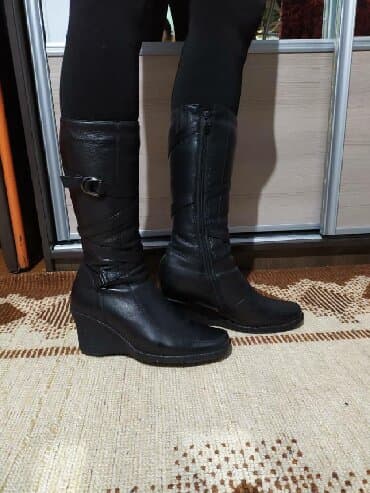 обувь для охоты: Сапоги из натуральной кожи, с натуральным мехом! Состояние идеальное! — 1