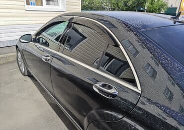 дом на калесах: Ветровки на S500 W221 чёрного цвета с хромированными краями на все — 8