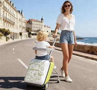 Балдардын кийим-кечелери жана бут кийимдери: Детский чемодан-каталка 2-в-1 - Чемодан для ручной клади со — 6