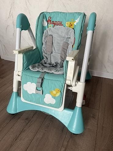 сатурн стульчик для кормления: Стульчик для кормления, Happy baby, Пластик, Трансформер, цвет - Голубой — 2