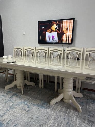 б у набор ключ: Стол и стул для зала, цвет - Бежевый — 2