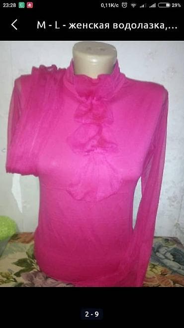 Блузки: Блузка, Вечерняя, Трикотаж, Однотонный, Прозрачная модель — 7