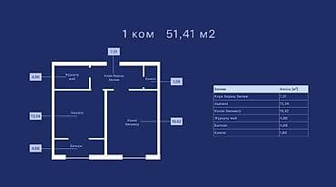 Продажа квартир: 1 комната, 51 м², Элитка, 5 этаж, Готовая ПСО (под самоотделку) — 5