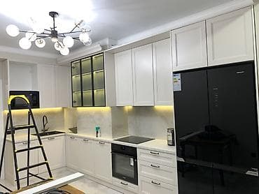 фабричная кухонная мебель: Кухонный гарнитур, цвет - Бежевый, МДФ — 1