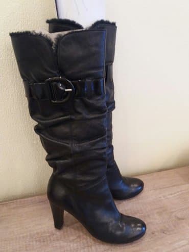 сапоги лакированные на высоких каблуках: Очень миленькие сапожки деми италия натур. кожа натур. мех отделка — 1