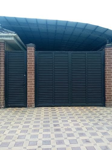 Распашные ворота: Металлические, Механические, Для частного дома, С калиткой, Оптом, Новый, Бесплатная установка — 10