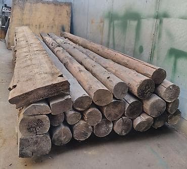 Бревна и шпалы (распущенные половинки/пласти) для строительных и at lalafo.kg Бревна и шпалы (распущенные половинки/пласти) для строительных и
