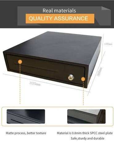 ящик для документов: Денежный Ящик BQ330DK, Ш33,5см*Д36см*В9см, 4-заж. для купюр, 4-ячеек — 7