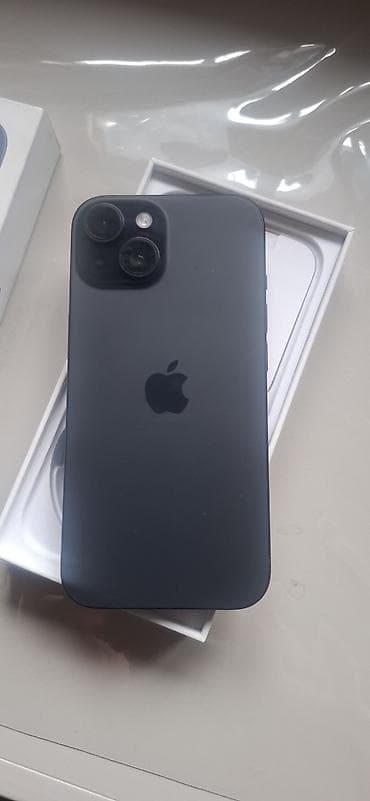 iphone d: IPhone 15, Б/у, 128 ГБ, Черный, Коробка, 85 % — 2