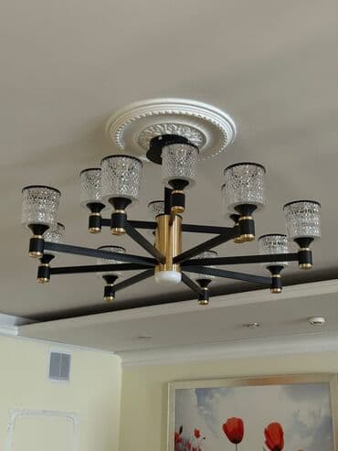 установка софитов: Установка люстра 
Люстра орнотобуз — 1