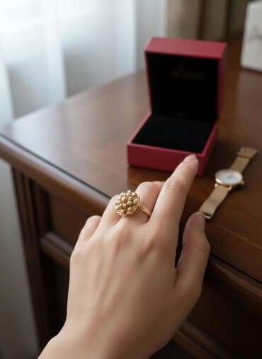 Кольцо, Коктейльное, Проба 585, Женские, Янтарь, Новый