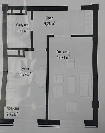 rayan: 1 комната, 50 м², Элитка, 5 этаж, Готовая ПСО (под самоотделку) — 3