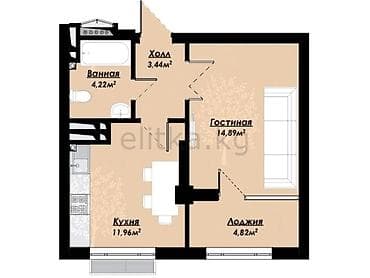 бгу квартиры: 1 комната, 39 м², Элитка, 9 этаж, Готовая ПСО (под самоотделку) — 2