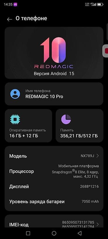 оперативная память ddr5: ZTE Nubia Red Magic, 512 ГБ — 1