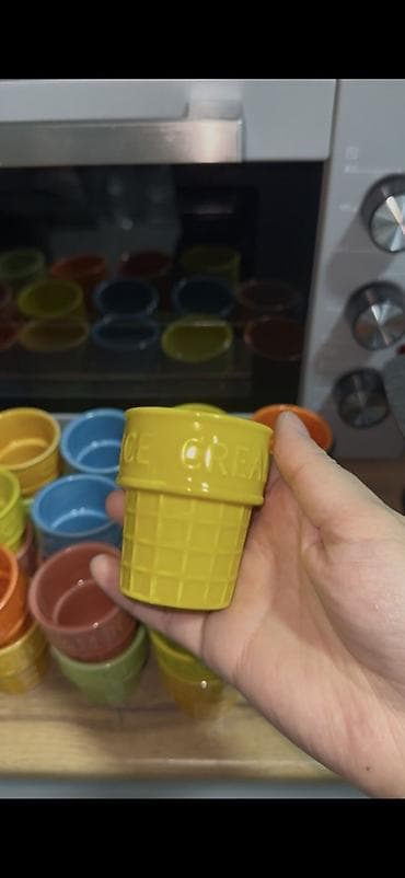 Набор керамических стаканчиков для мороженого, пудинга и напитков 780с