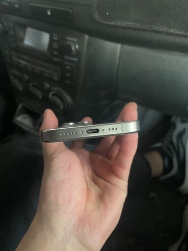 часы sim card: IPhone 15 Pro, Колдонулган, 512 ГБ, Natural Titanium, Заряддоочу түзүлүш, Коргоочу айнек, Каптама, 89 % — 1