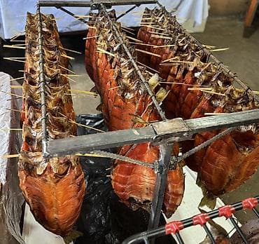 рисовая мука: Горячее и холодное копчение рыбы — филе/тушка на подвесе. - Вид — 2