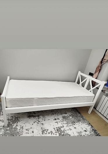 Двухъярусная детская кровать, Натуральное дерево, цвет - Белый