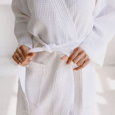 домашние халаты больших размеров: Халат, Вафельное полотно, 6XL, XS, S — 3