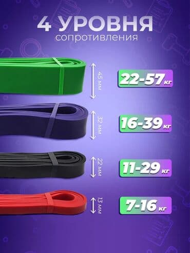 кросо: 🔥 Фитнес резинки / эспандер / жгут петли 🔥 💰 Цена комплекта: 1500 сом — 2