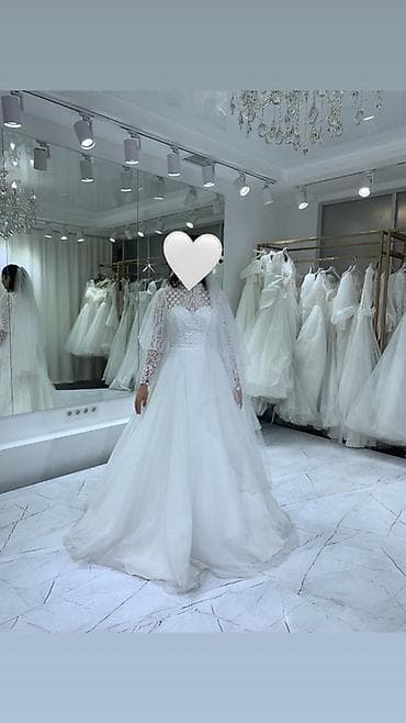 Айымдардын бут кийими: Свадебное платье А-силуэта с длинными рукавами. - Цвет: классический — 1