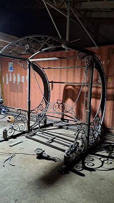 тепличный дуга: Садовые качели Металл, Со спинкой, С крышей — 2