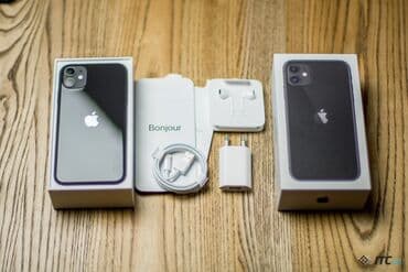 телефоны айфон: IPhone 11, Жаңы, 64 ГБ, Графит, Кулакчындар, 72 % — 1