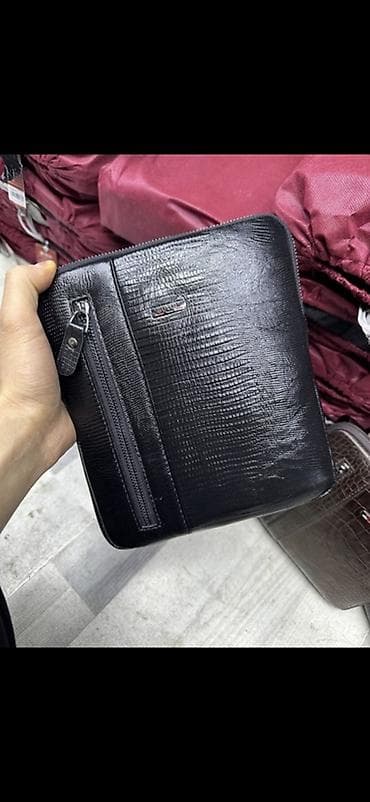 BUTUN Мужская барсетка из черной кожи - Формат: вертикальный